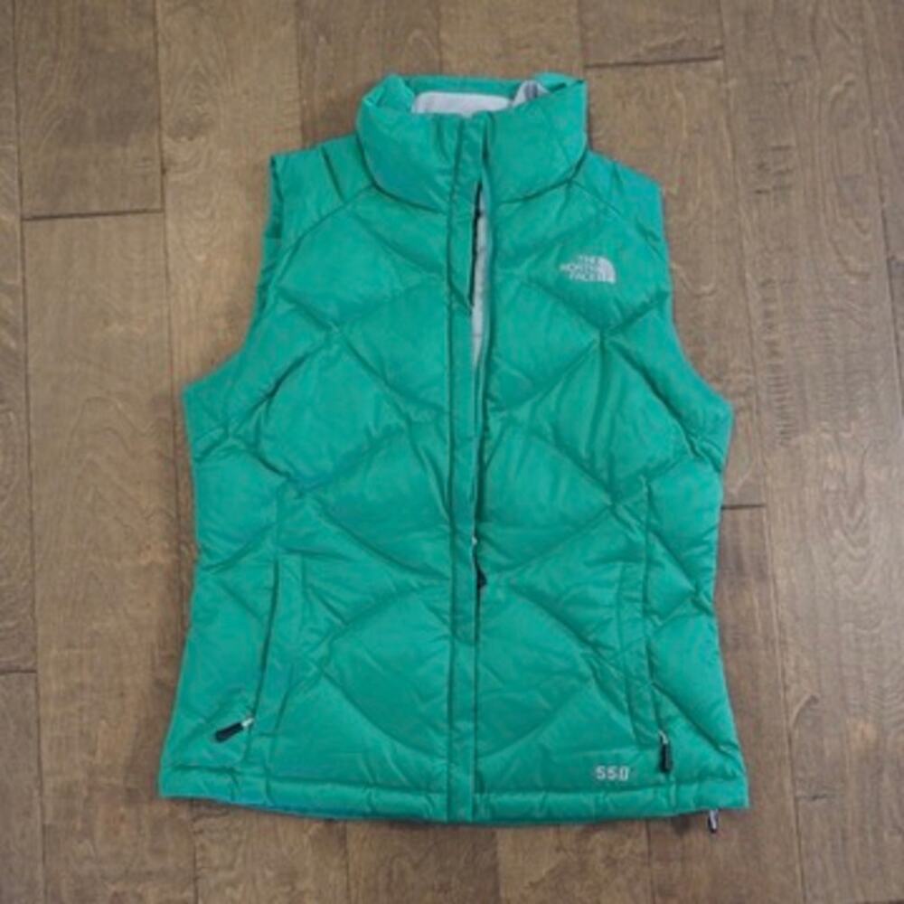 The North Face 550 Down Quilted Puffer Vest Women’s Size Small Green